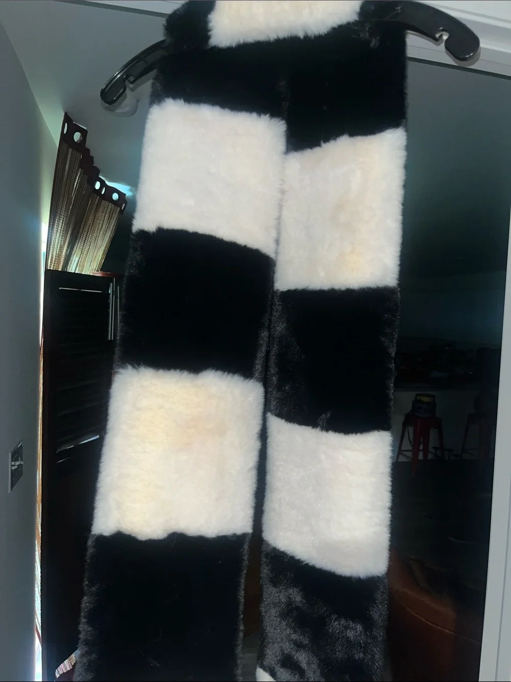 Anthropologie Colorblock Faux Fur Scarf